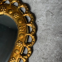 HANDMADE INDIAN BRASS FLAME HEART MIRROR