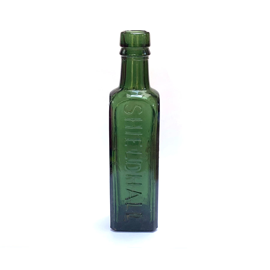 VINTAGE SHIELDHALL ESSENCE COFFEE & CHICORY GREEN BOTTLE