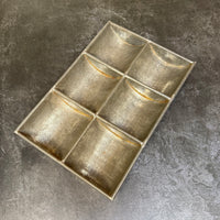VINTAGE METAL TRAY WITH SIX COMPARTMENTS