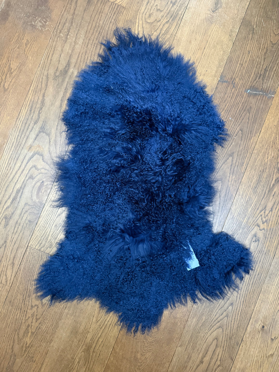 TIBETAN SHEEPSKIN RUG CORNSILK BLUE
