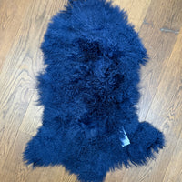 TIBETAN SHEEPSKIN RUG CORNSILK BLUE