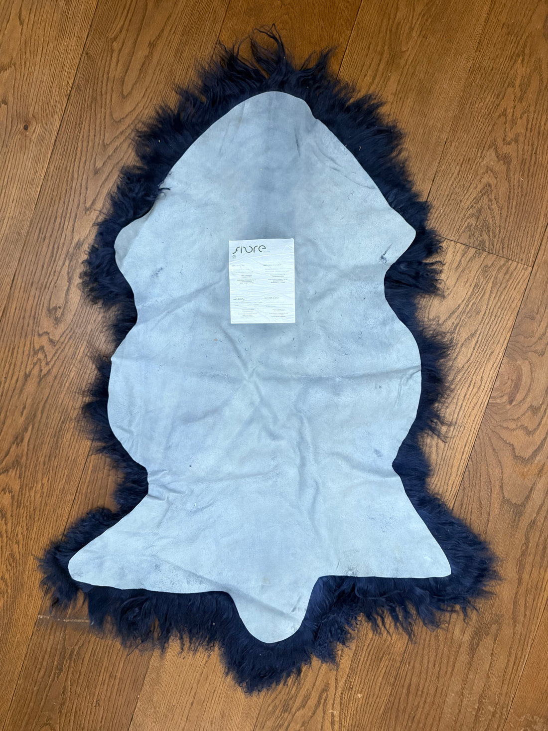 TIBETAN SHEEPSKIN RUG CORNSILK BLUE
