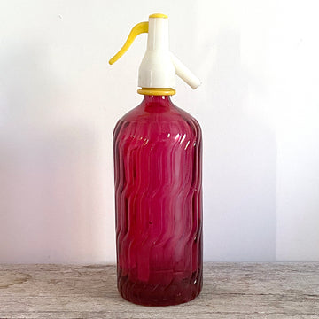 VINTAGE SPANISH PATTERNED GLASS SODA SIPHON