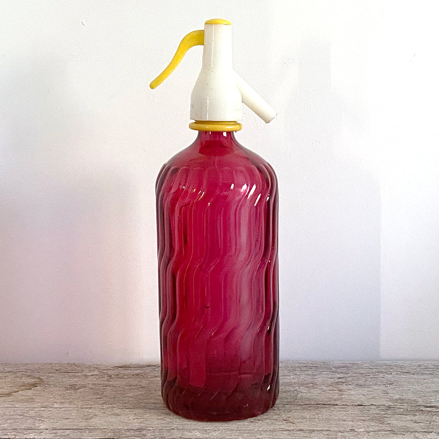VINTAGE SPANISH PATTERNED GLASS SODA SIPHON | 3 COLOURS