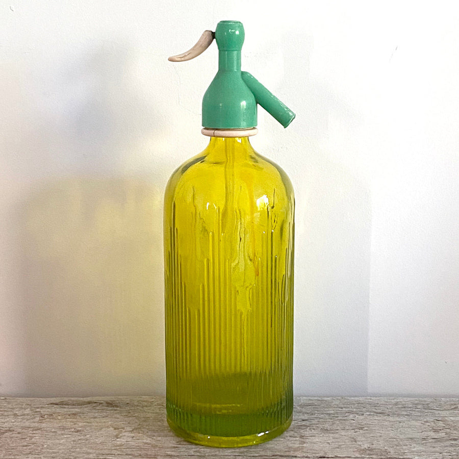 VINTAGE SPANISH PATTERNED GLASS SODA SIPHON | 3 COLOURS