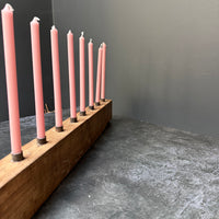 RECLAIMED INDIAN WOOD CANDLE HOLDER | HOLDS 10 TAPERS