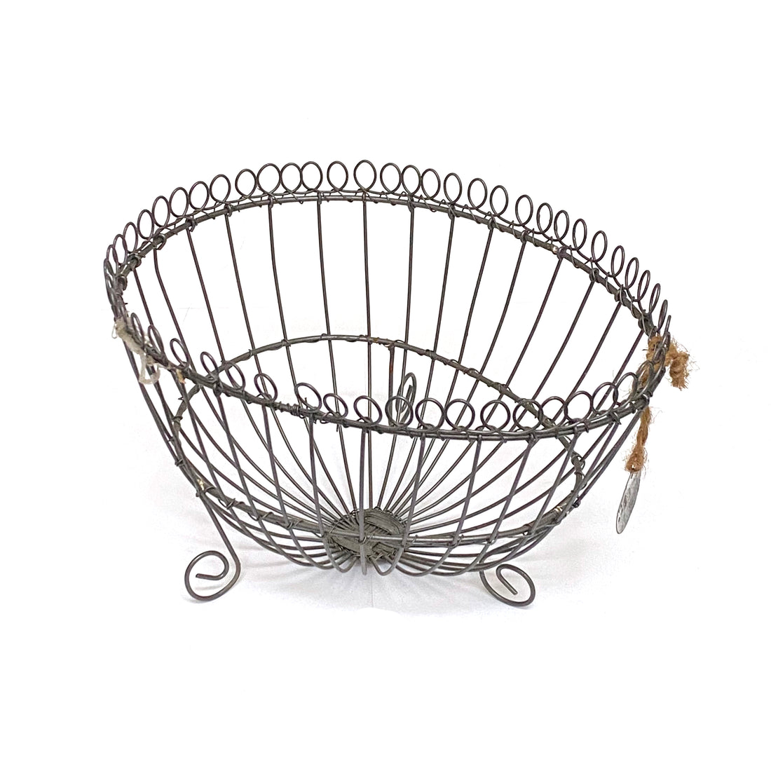 VINTAGE WIRE MADAM STOLTZ EGG SHAPED BASKET