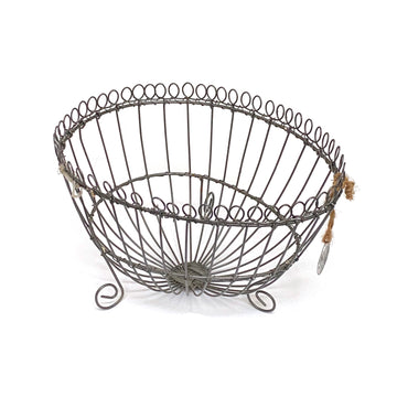 VINTAGE WIRE MADAM STOLTZ EGG SHAPED BASKET