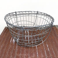 LARGE ZINC WIRE SHOPPING BASKET WITH HANDLES