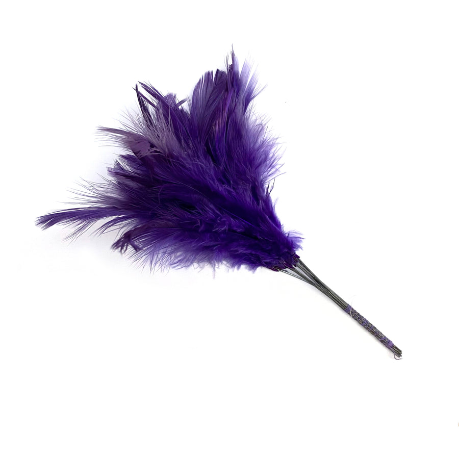 BUNDLE OF 12 WIRED FEATHERS | PURPLE