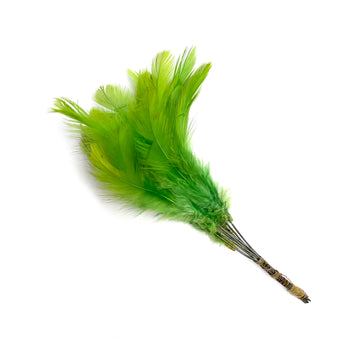 BUNDLE OF 12 WIRED FEATHERS | GREEN