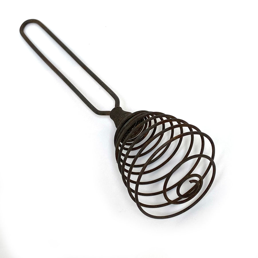 VINTAGE WIRE METAL EGG WHISK | STRAIGHT HANDLE