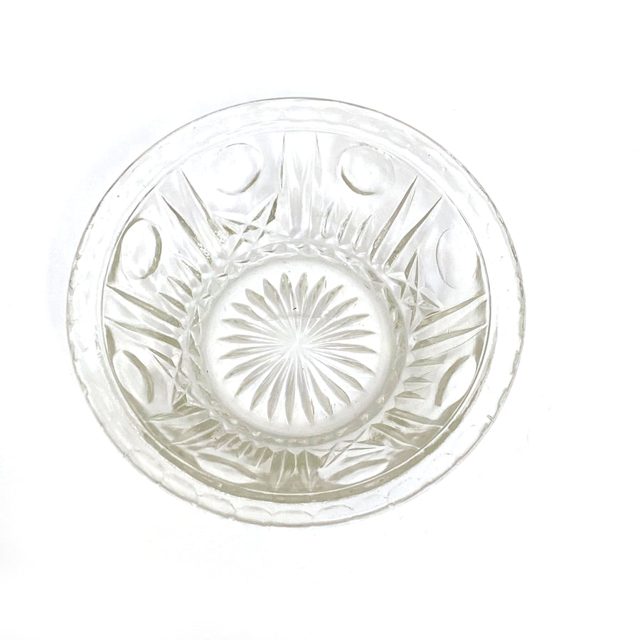 VINTAGE PRESSED GLASS BOLD WITH LIP
