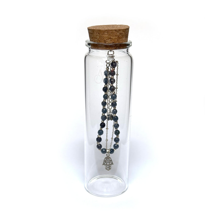 HAMSA BRACELET | SILVER & LAPIS