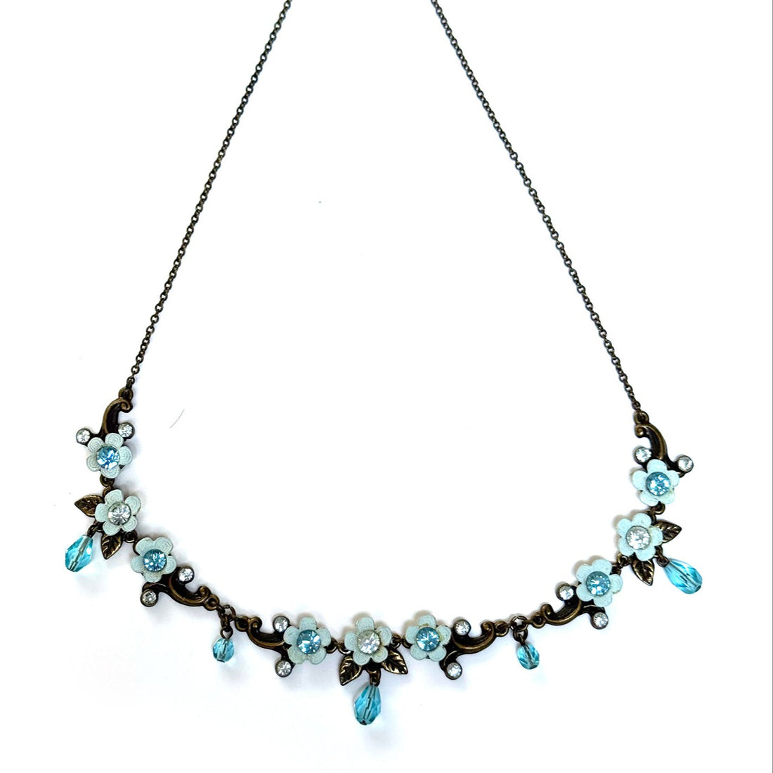 FLOWER TRIO CRYSTAL NECKLACE