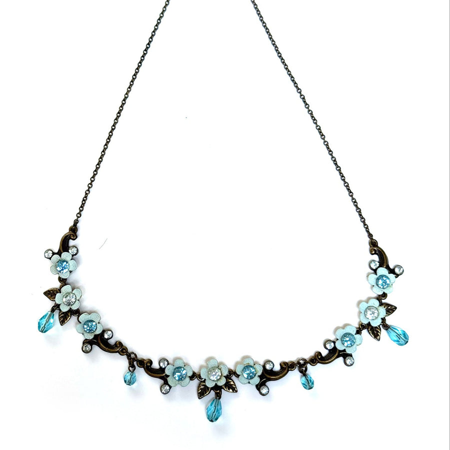 FLOWER TRIO CRYSTAL NECKLACE