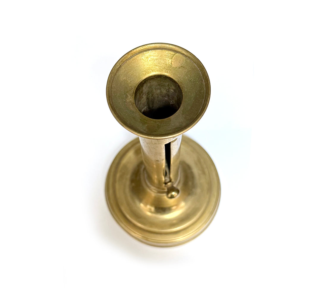 VINTAGE FRENCH BRASS CANDLESTICK | LARGE