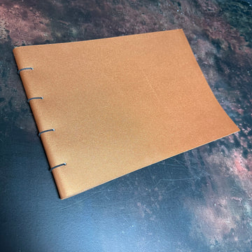 A4 LANDSCAPE NOTEBOOK SKETCHBOOK RECYCLED LEATHER | COPPER