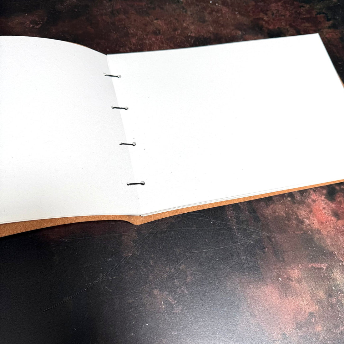 A4 LANDSCAPE NOTEBOOK SKETCHBOOK RECYCLED LEATHER | COPPER
