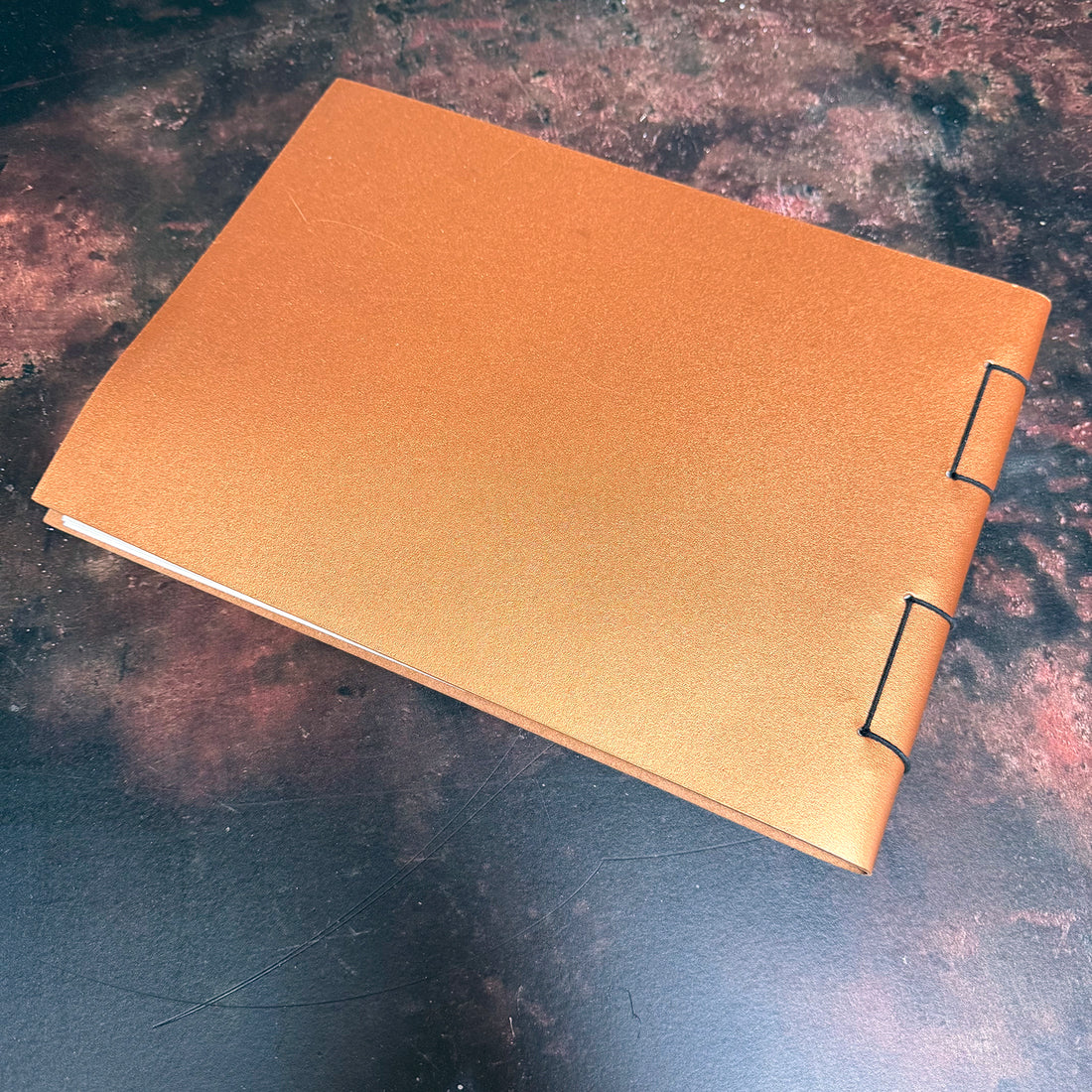 A4 LANDSCAPE NOTEBOOK SKETCHBOOK RECYCLED LEATHER | COPPER
