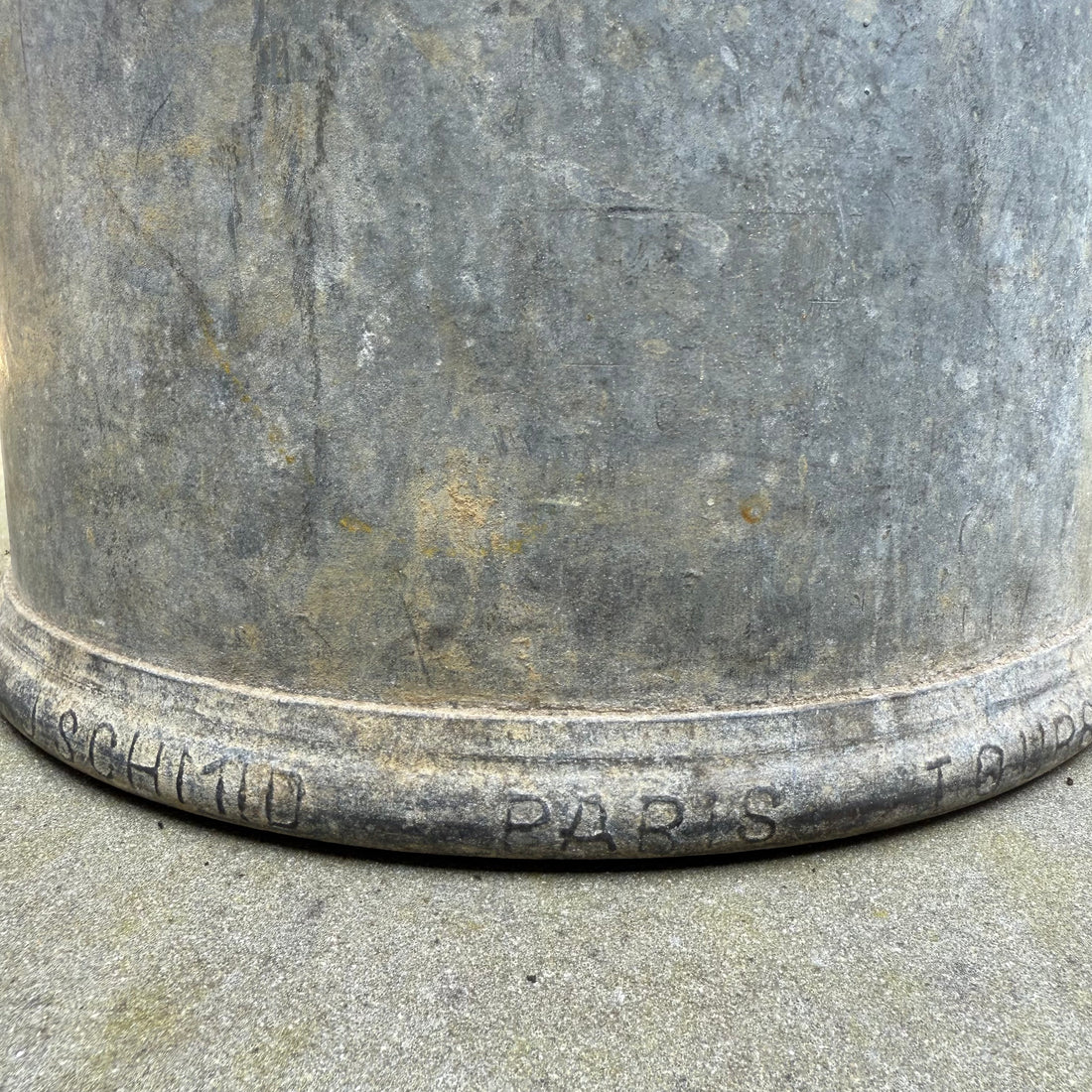 VINTAGE METAL STORAGE BIN WITH TWO HANDLES, LID AND SCOOP