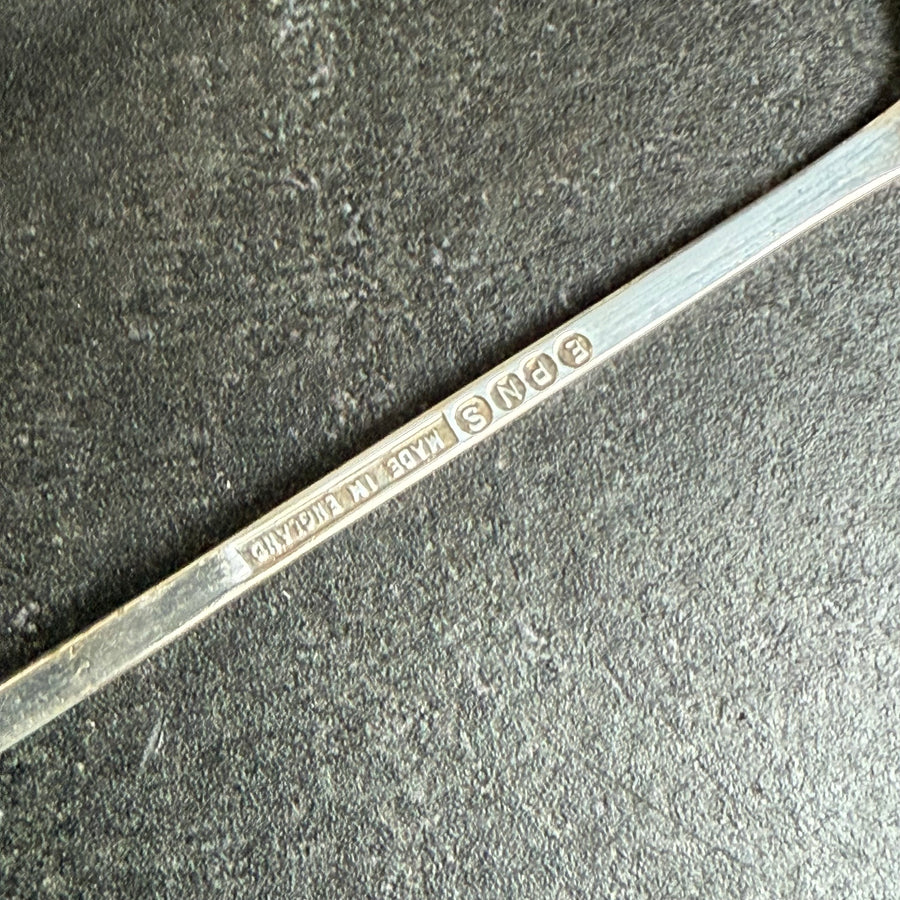 SET OF 6 SILVER VINTAGE COFFEE BEAN TEASPOONS