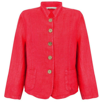 KATIA FRONT POCKET SHORT LINEN JACKET | FRAGOLA
