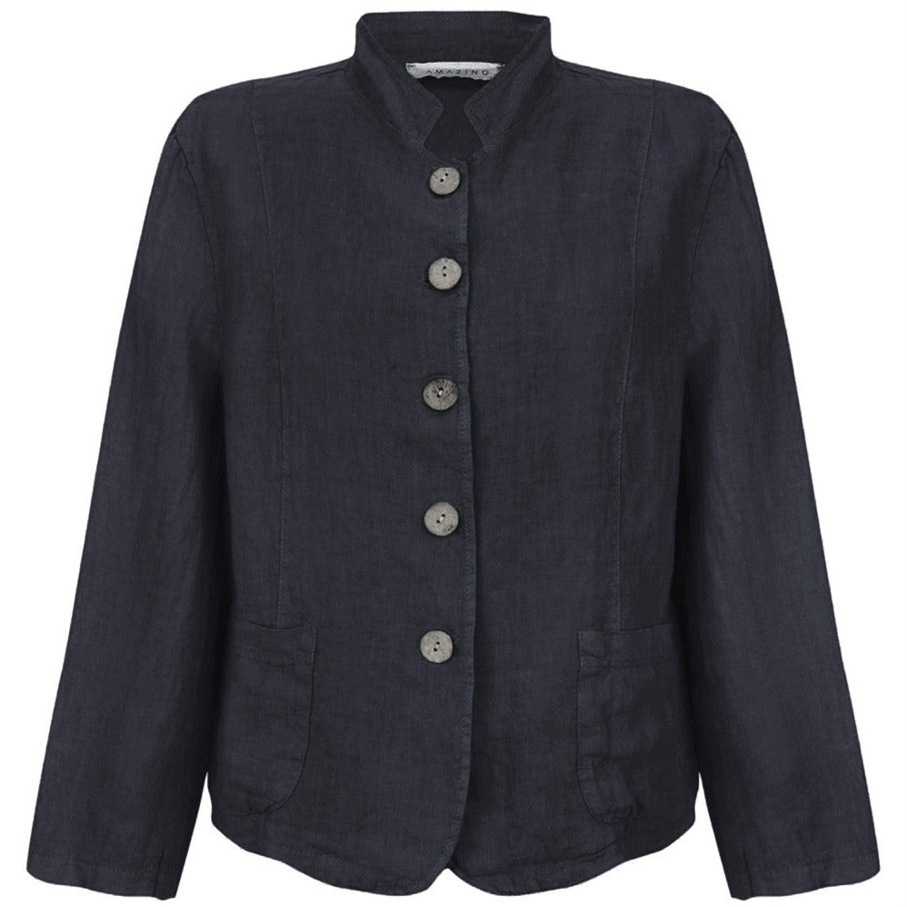 KATIA FRONT POCKET SHORT LINEN JACKET | NOTTE