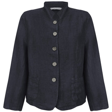 KATIA FRONT POCKET SHORT LINEN JACKET | NOTTE