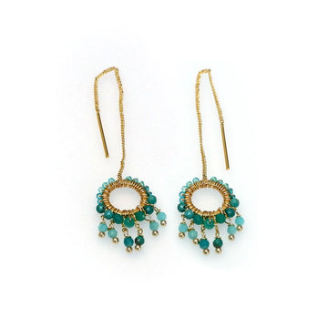 HANDCRAFTED GOLD PLATED EARRINGS | TURQUOISE & AVENTURINE