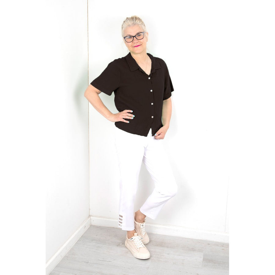 MARILYN BOXY LINEN SHIRT | LEMON S|M