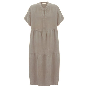 MARTA TWO TIER LINEN DRESS | FANGO