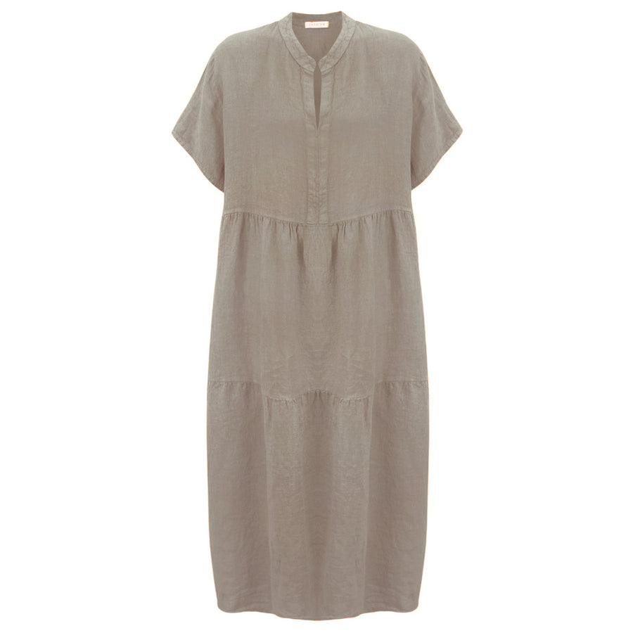 MARTA TWO TIER LINEN DRESS | FANGO
