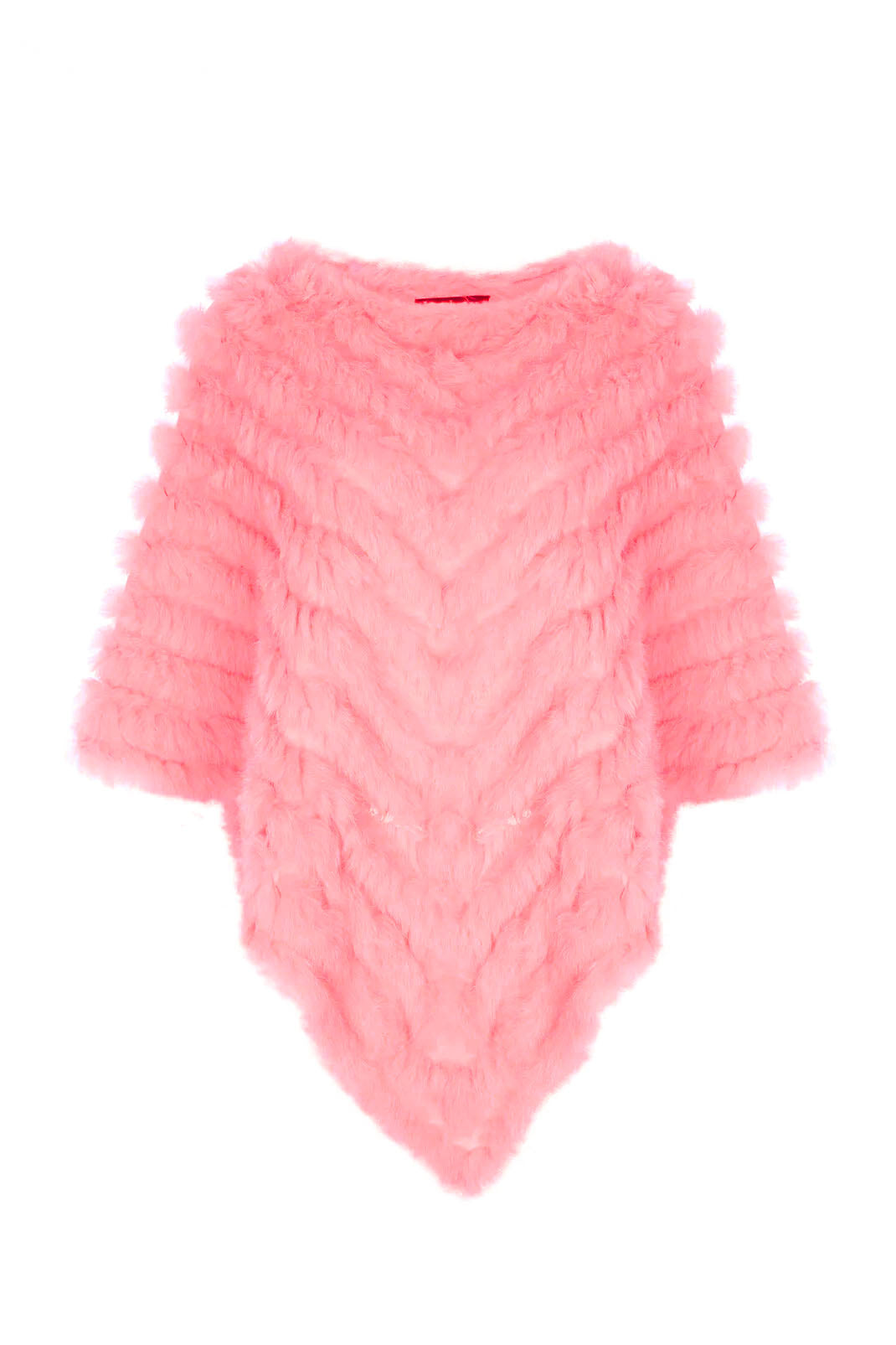 CONEY FUR PONCHO |  PINK