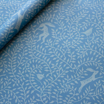 CAMBRIDGE IMPRINT SMALL WRAPPING PAPER | DANCING HARE | BLUE