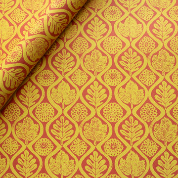 CAMBRIDGE IMPRINT SMALL WRAPPING PAPER | PEGGY ANGUS OAK LEAVES