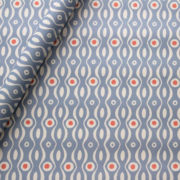 CAMBRIDGE IMPRINT SMALL WRAPPING PAPER | PERSEPHONE | CORNFLOWER & RED
