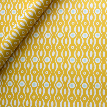 CAMBRIDGE IMPRINT SMALL WRAPPING PAPER | PERSEPHONE | MUSTARD & TURQUOISE