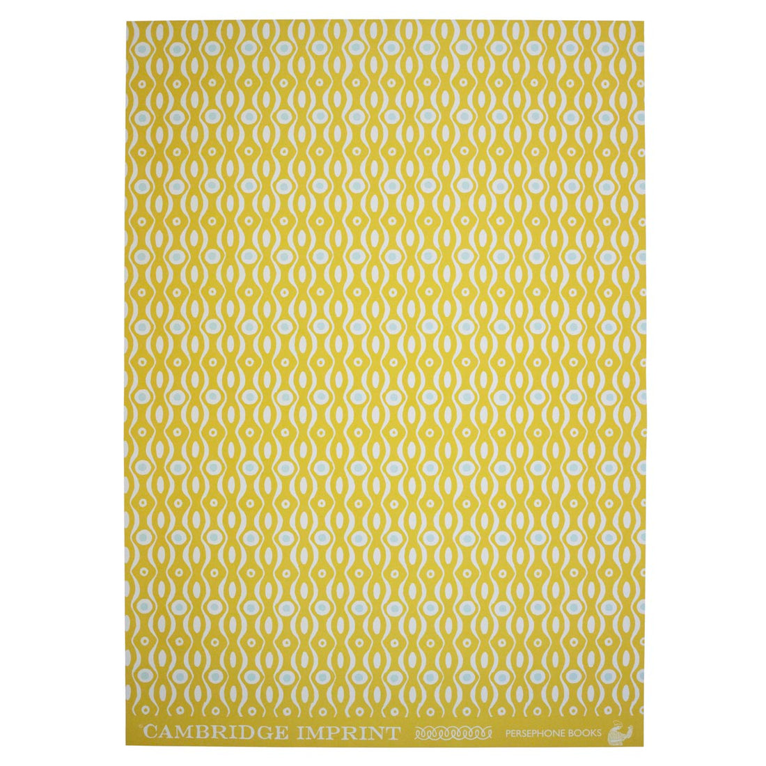CAMBRIDGE IMPRINT WRAPPING PAPER | PERSEPHONE | MUSTARD & TURQUOISE