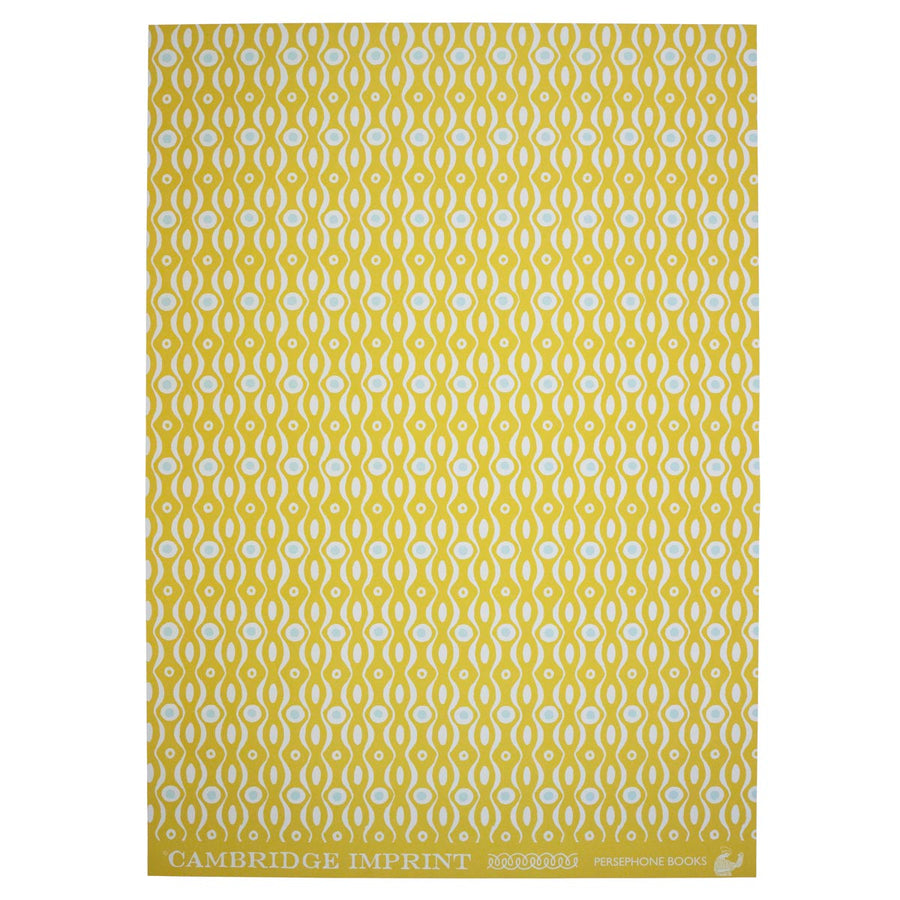 CAMBRIDGE IMPRINT WRAPPING PAPER | PERSEPHONE | MUSTARD & TURQUOISE