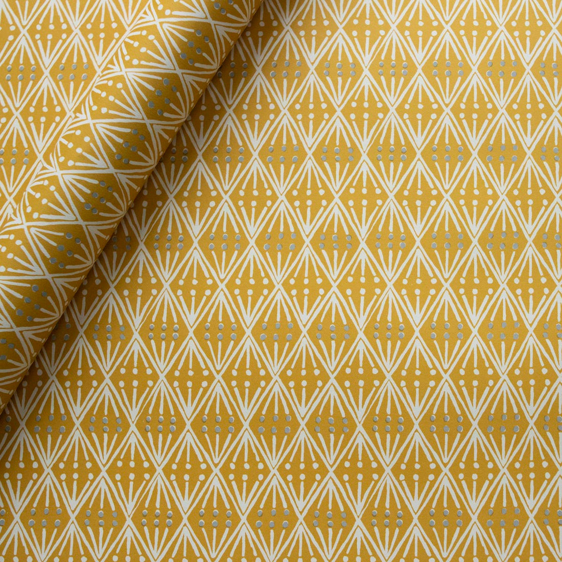 CAMBRIDGE IMPRINT SMALL WRAPPING PAPER | SELVEDGE | MUSTARD