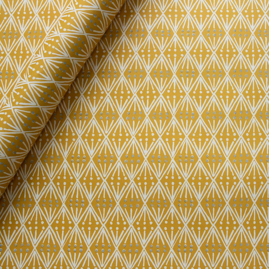 CAMBRIDGE IMPRINT SMALL WRAPPING PAPER | SELVEDGE | MUSTARD