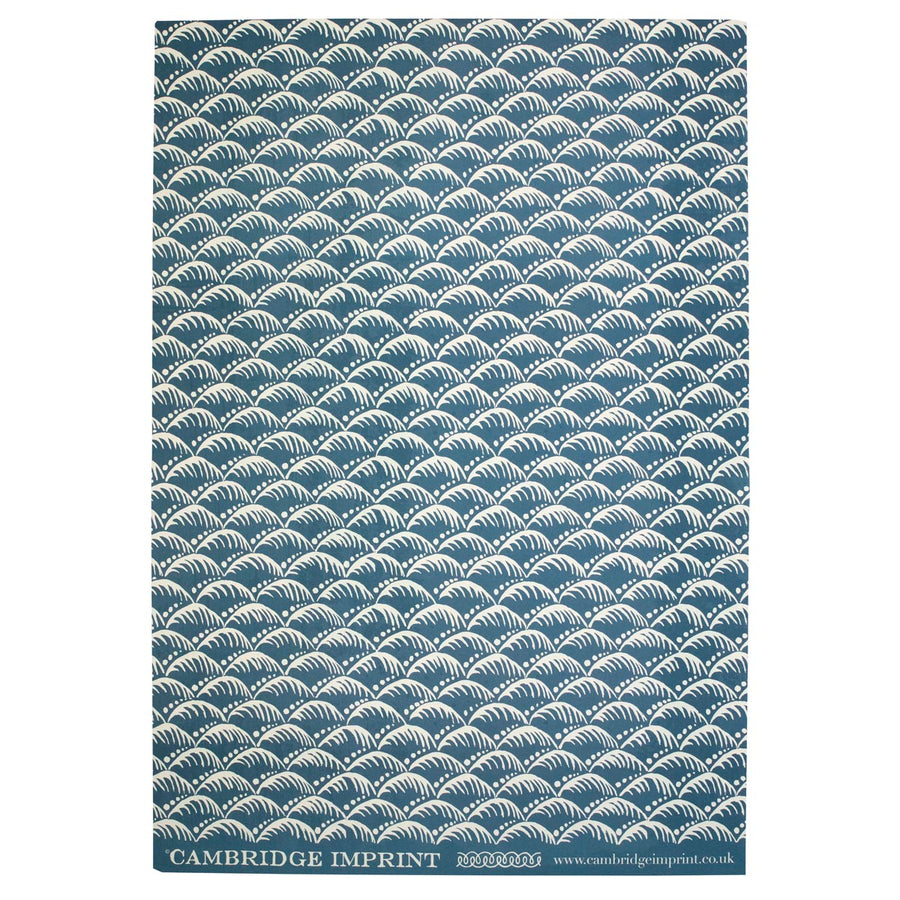 CAMBRIDGE IMPRINT WRAPPING PAPER | WAVE | INDIGO