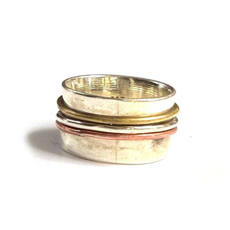 INDIAN SILVER SPINNER RING