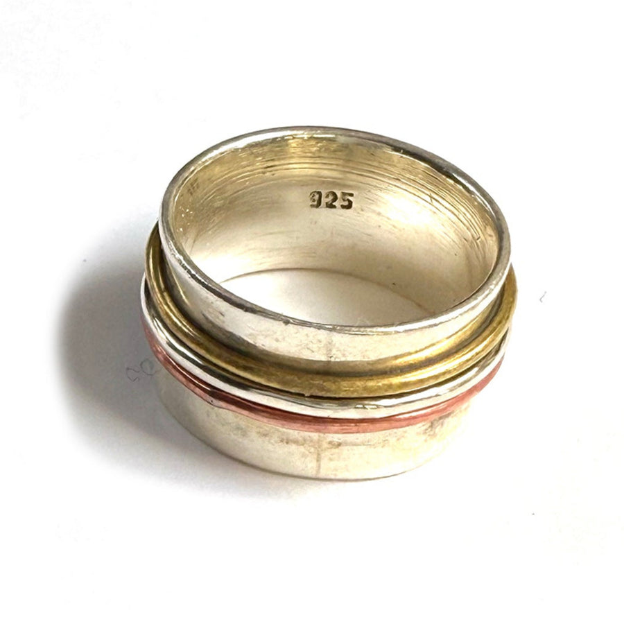 INDIAN SILVER SPINNER RING