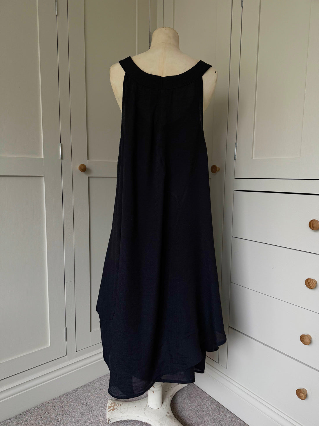 BAMBOO & COTTON  SUMMER SCOOP DRESS | BLACK |S|M