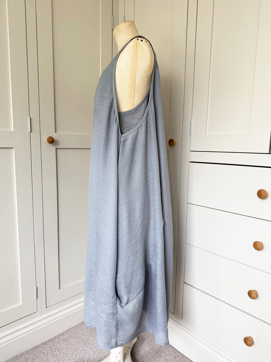 BAMBOO & COTTON  SUMMER SCOOP DRESS | GREY | S|M