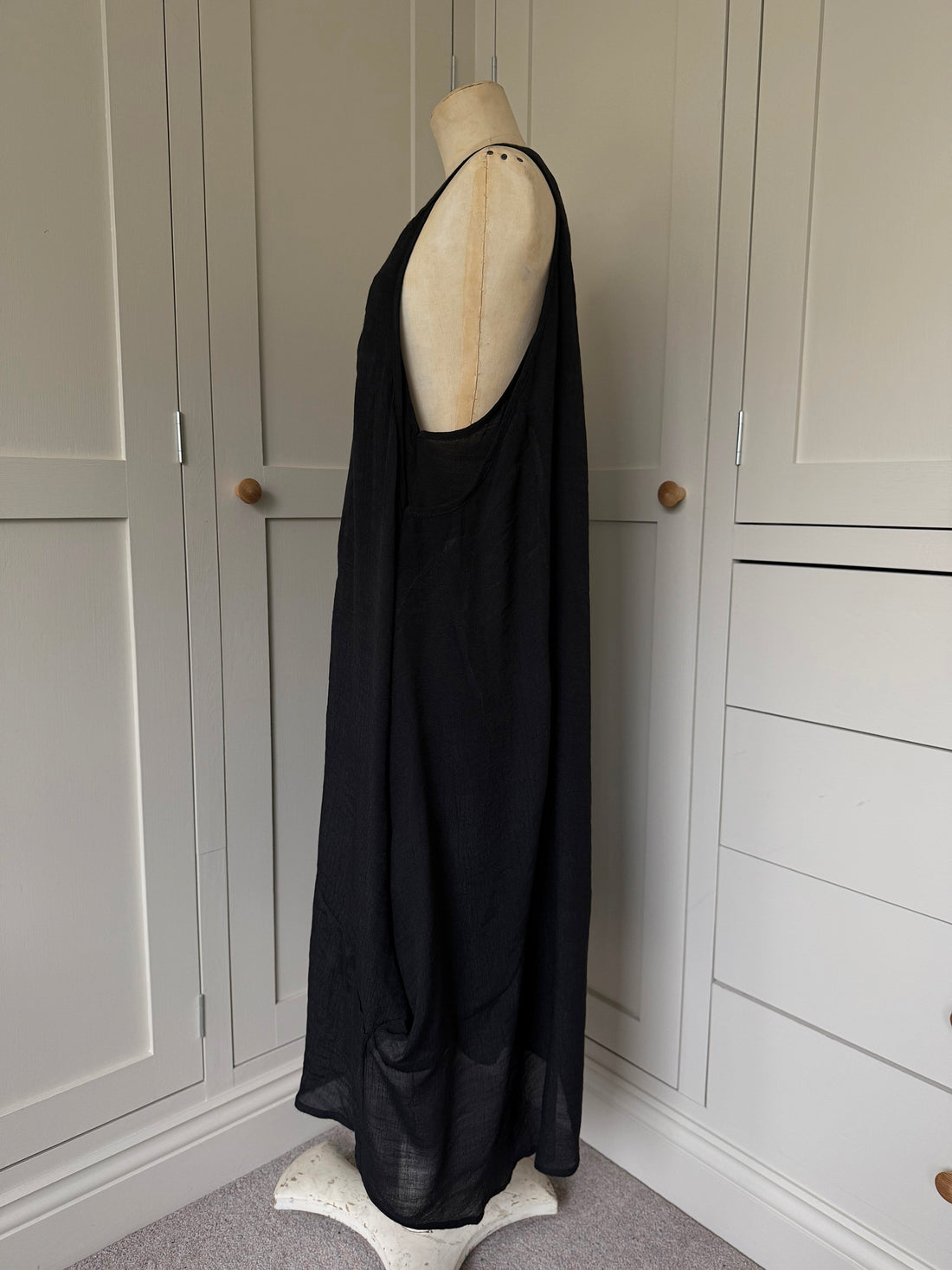 BAMBOO & COTTON  SUMMER SCOOP DRESS | BLACK |S|M