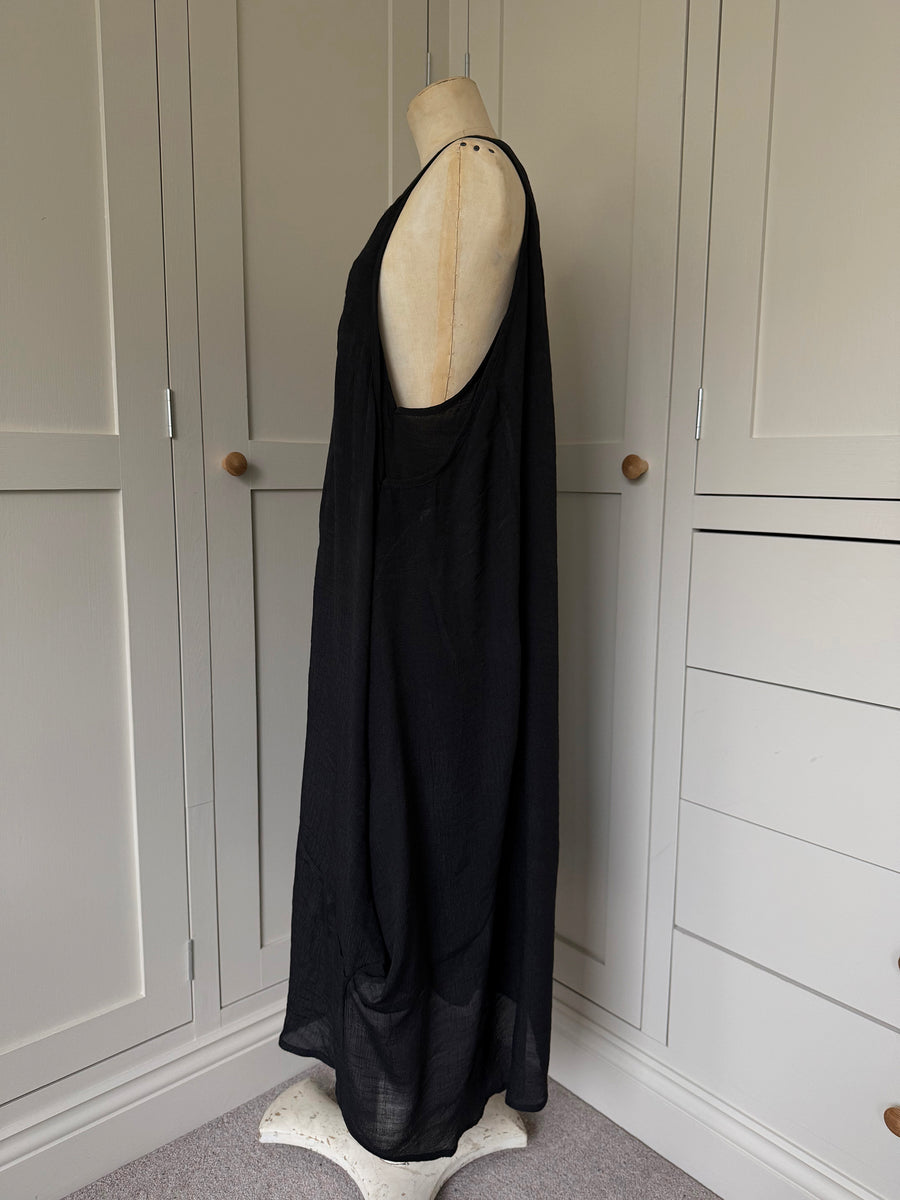 BAMBOO & COTTON  SUMMER SCOOP DRESS | BLACK |S|M