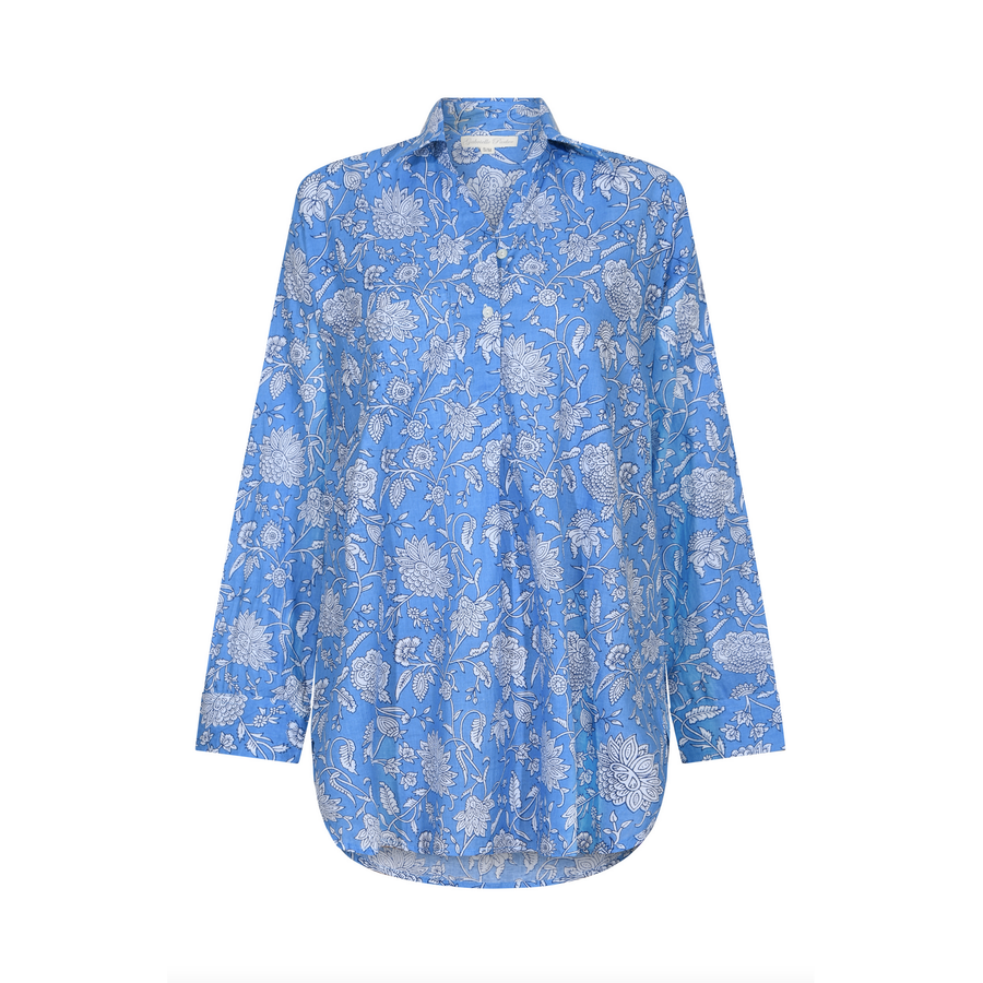 GRACIE SHIRT | BLUE BLOCK PRINT